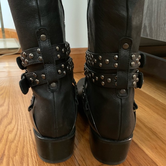 Black Knee High Studded Boots by Stuart Weitzman - Picture 10 of 10